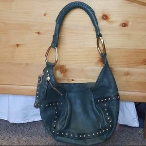 Kenneth Cole New York Hudson Rivet Green Hobo Bag Like New
